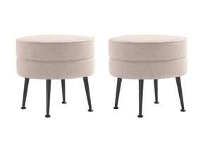Bailey Ottoman in Oatmeal with Black Feet (set of 2) by Manhattan Comfort at Eve Furniture