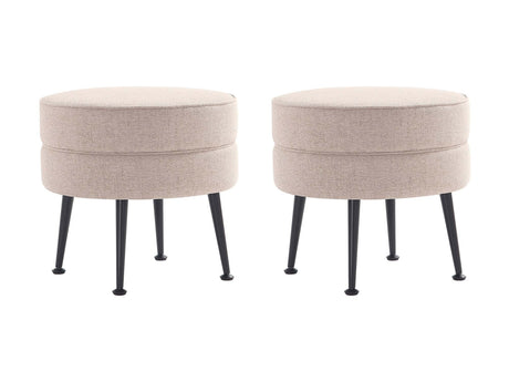 Bailey Ottoman in Oatmeal with Black Feet (set of 2) by Manhattan Comfort at Eve Furniture