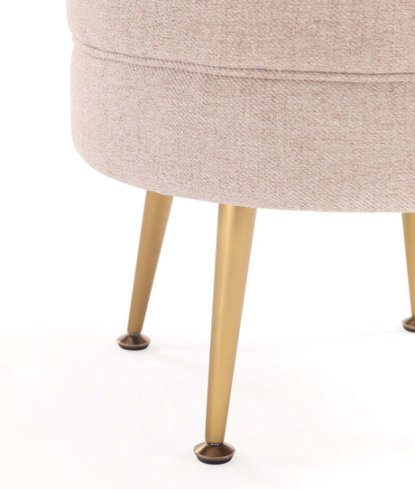 Bailey Ottoman in Oatmeal with Gold Feet by Manhattan Comfort at Eve Furniture