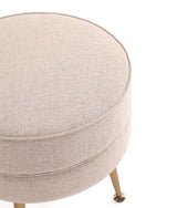 Bailey Ottoman in Oatmeal with Gold Feet by Manhattan Comfort at Eve Furniture