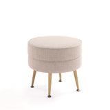 Bailey Ottoman in Oatmeal with Gold Feet by Manhattan Comfort at Eve Furniture