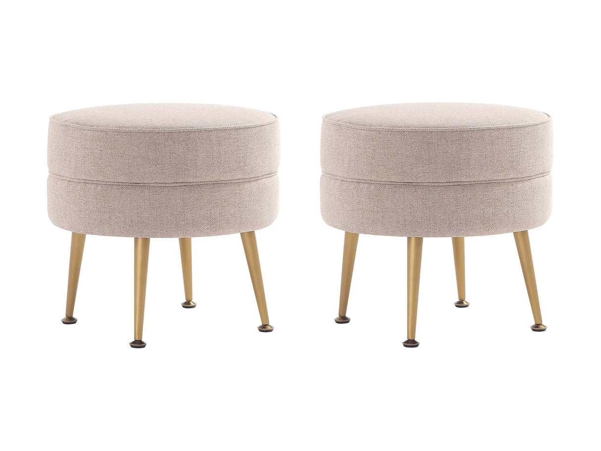 Bailey Ottoman in Oatmeal with Gold Feet (set of 2) by Manhattan Comfort at Eve Furniture