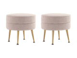Bailey Ottoman in Oatmeal with Gold Feet (set of 2) by Manhattan Comfort at Eve Furniture