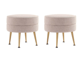 Bailey Ottoman in Oatmeal with Gold Feet (set of 2) by Manhattan Comfort at Eve Furniture