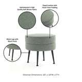 Bailey Ottoman in Sage Green with Black Feet by Manhattan Comfort at Eve Furniture