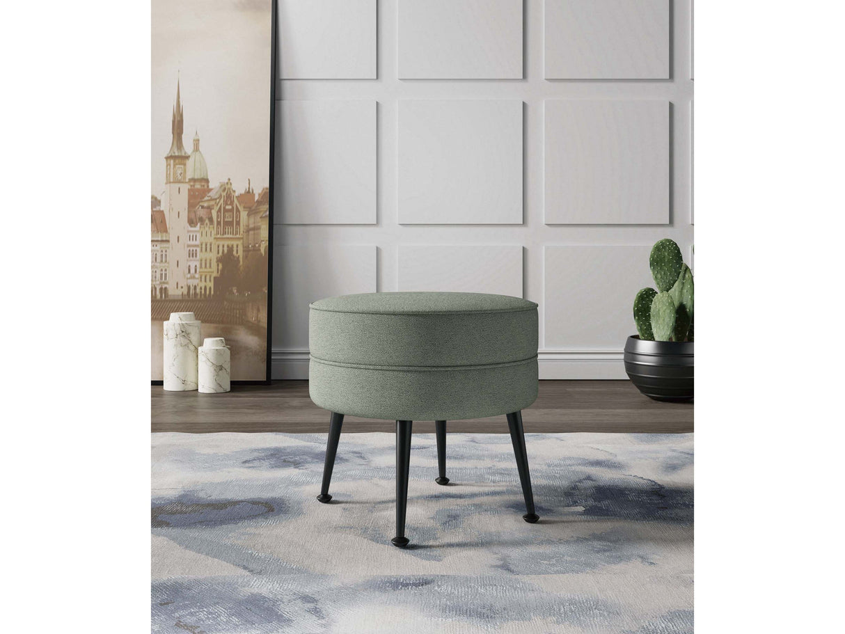 Bailey Ottoman in Sage Green with Black Feet by Manhattan Comfort at Eve Furniture