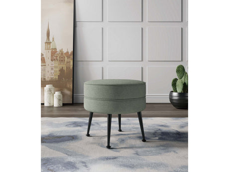 Bailey Ottoman in Sage Green with Black Feet by Manhattan Comfort at Eve Furniture