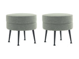 Bailey Ottoman in Sage Green with Black Feet (set of 2) by Manhattan Comfort at Eve Furniture