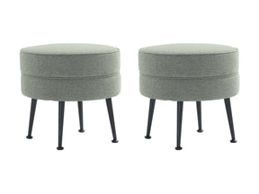 Bailey Ottoman in Sage Green with Black Feet (set of 2) by Manhattan Comfort at Eve Furniture