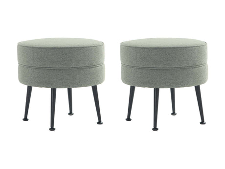 Bailey Ottoman in Sage Green with Black Feet (set of 2) by Manhattan Comfort at Eve Furniture