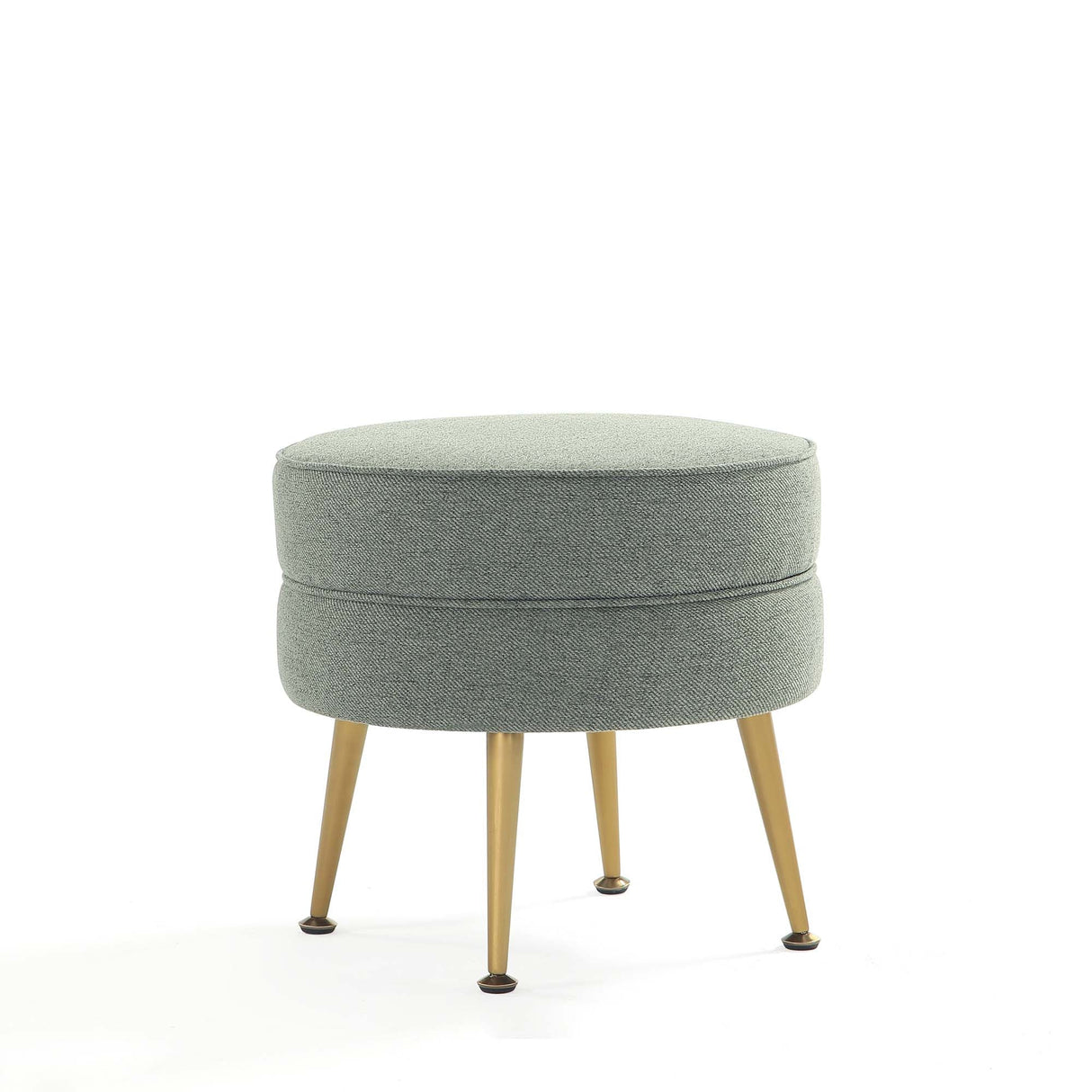 Bailey Ottoman in Sage Green with Gold Feet by Manhattan Comfort at Eve Furniture