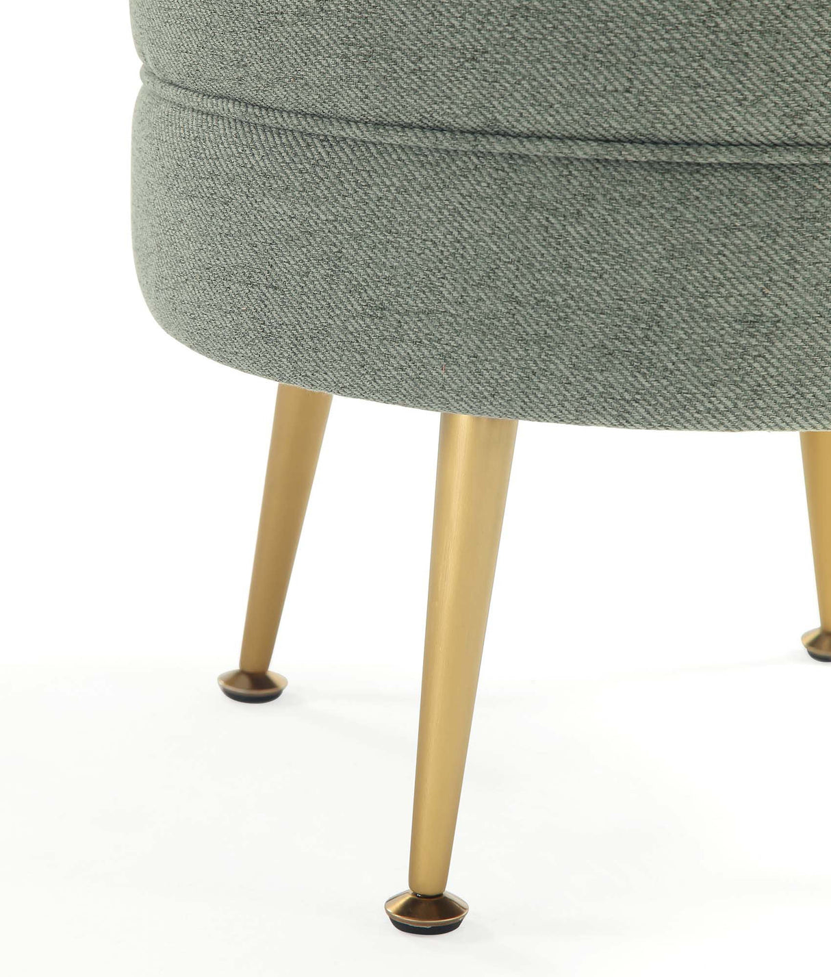Bailey Ottoman in Sage Green with Gold Feet by Manhattan Comfort at Eve Furniture