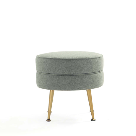 Bailey Ottoman in Sage Green with Gold Feet by Manhattan Comfort at Eve Furniture