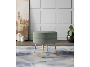 Bailey Ottoman in Sage Green with Gold Feet by Manhattan Comfort at Eve Furniture