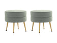 Bailey Ottoman in Sage Green with Gold Feet (set of 2) by Manhattan Comfort at Eve Furniture