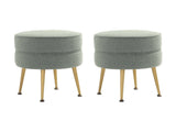 Bailey Ottoman in Sage Green with Gold Feet (set of 2) by Manhattan Comfort at Eve Furniture