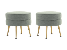 Bailey Ottoman in Sage Green with Gold Feet (set of 2) by Manhattan Comfort at Eve Furniture