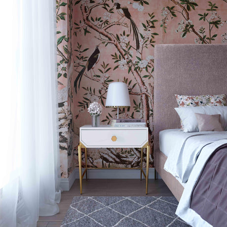 Bajo White Lacquer Side Table by TOV Furniture at Eve Furniture