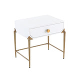 Bajo White Lacquer Side Table by TOV Furniture at Eve Furniture