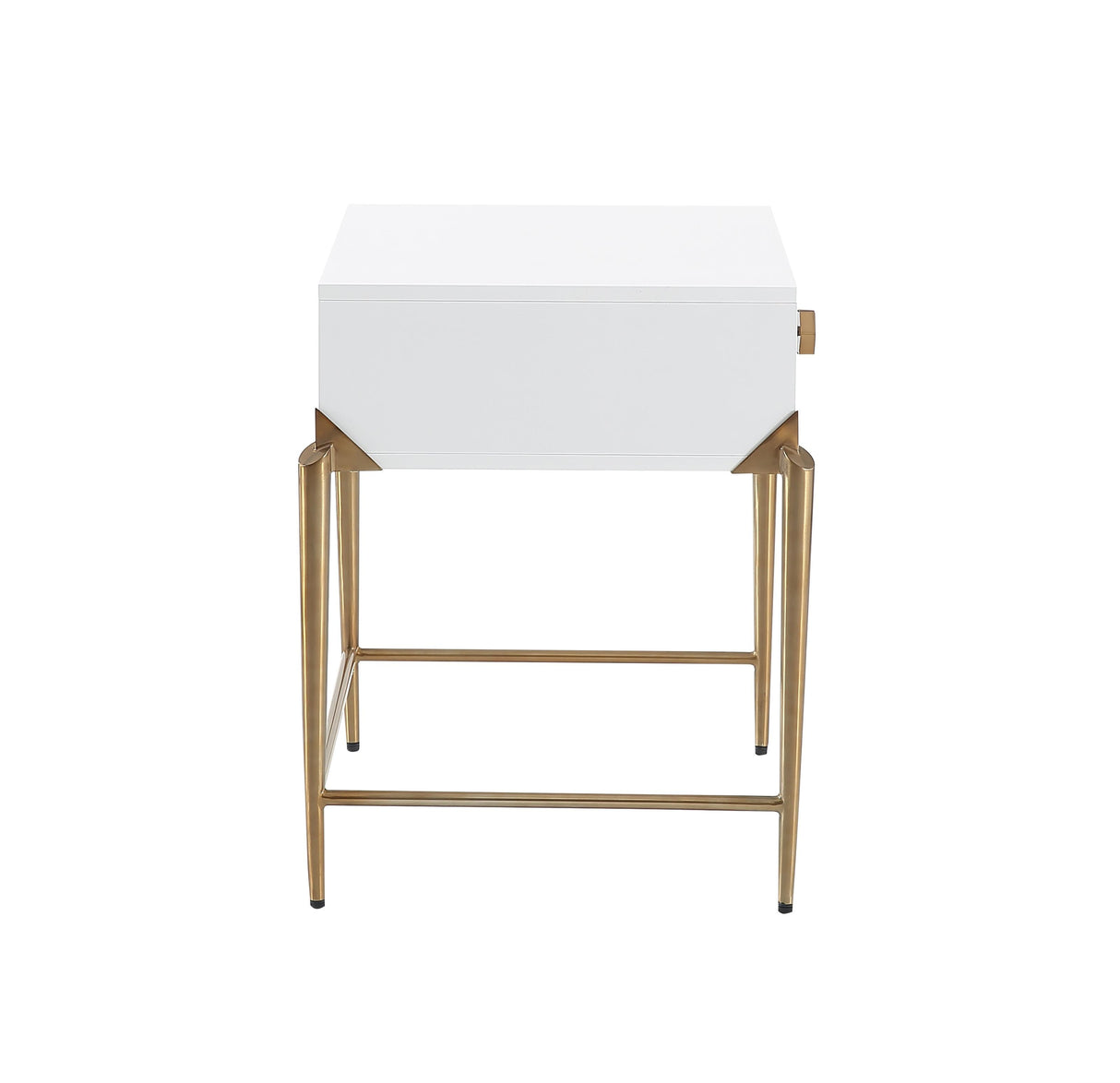 Bajo White Lacquer Side Table by TOV Furniture at Eve Furniture