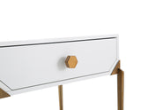 Bajo White Lacquer Side Table by TOV Furniture at Eve Furniture