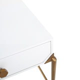 Bajo White Lacquer Side Table by TOV Furniture at Eve Furniture