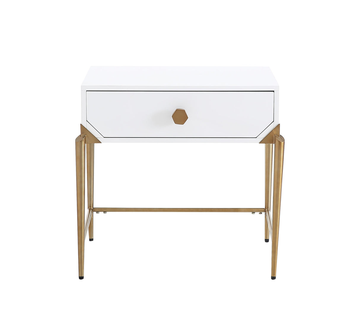 Bajo White Lacquer Side Table by TOV Furniture at Eve Furniture