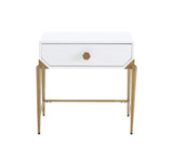 Bajo White Lacquer Side Table by TOV Furniture at Eve Furniture
