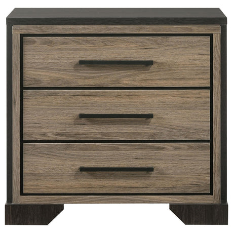 Baker 3-Drawer Nightstand Brown/Light Taupe