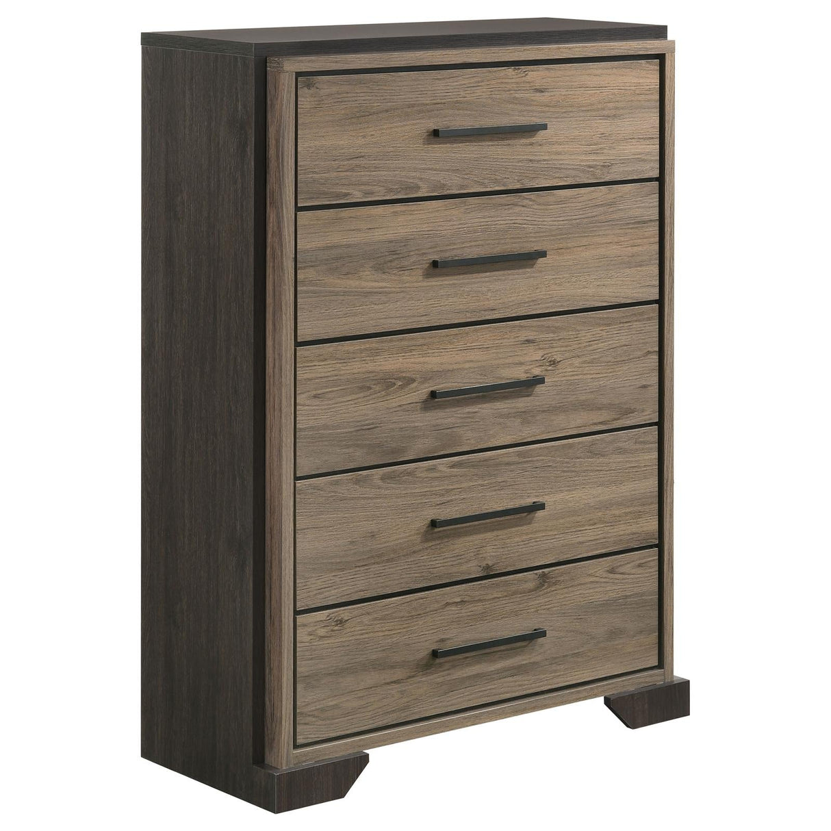 Baker Brown/Light Taupe 5-Drawer Chest