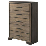 Baker Brown/Light Taupe 5-Drawer Chest