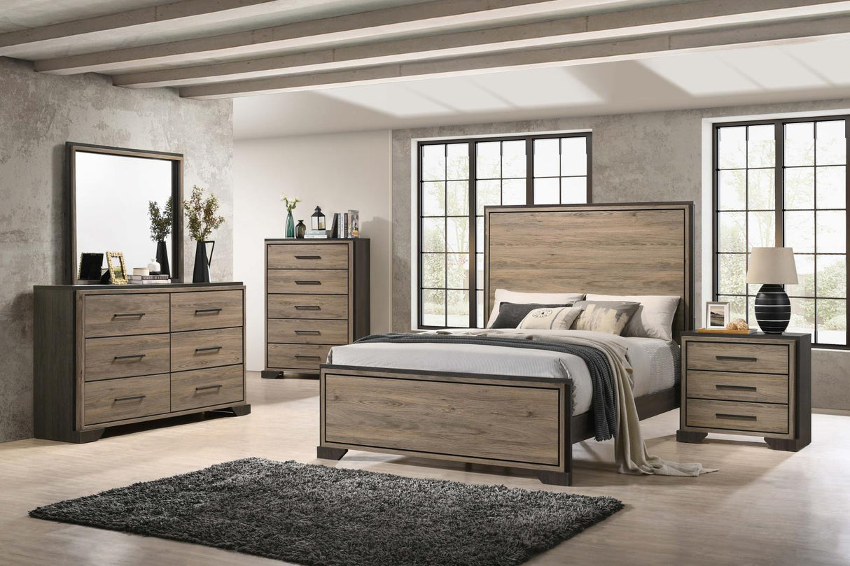 Baker Brown/Light Taupe 5-Piece Eastern King Bedroom Set