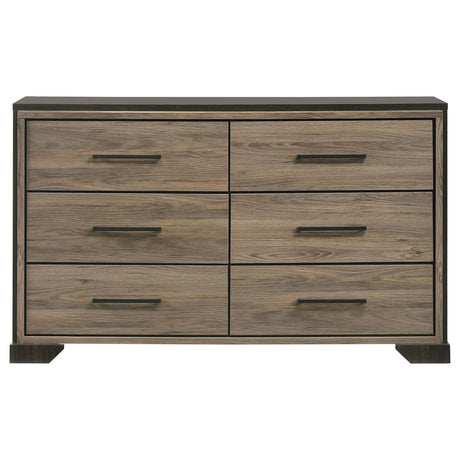 Baker Brown/Light Taupe 6-Drawer Dresser