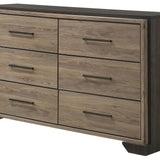 Baker Brown/Light Taupe 6-Drawer Dresser