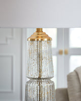 Bakersboro Clear/Gold Finish Table Lamp by Ashley at Eve Furniture
