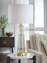 Bakersboro Clear/Gold Finish Table Lamp by Ashley at Eve Furniture