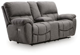 Bakerstein Galaxy Power Reclining Loveseat with Console by Ashley at Eve Furniture