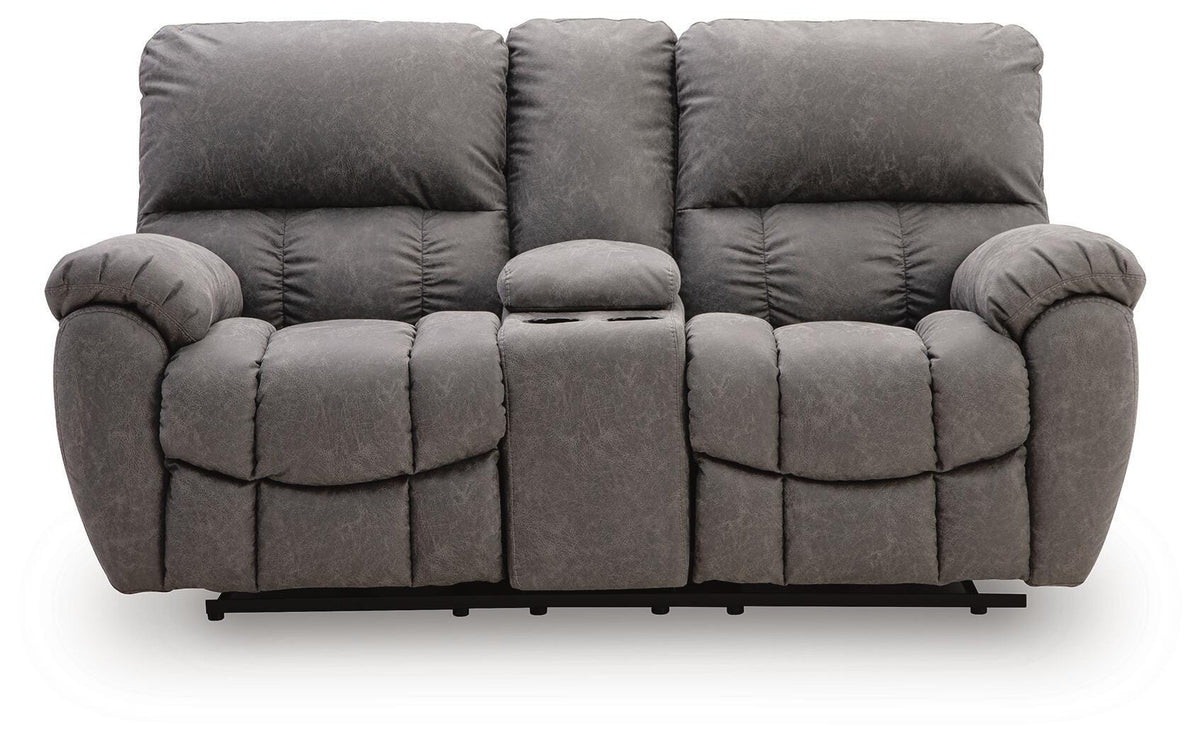 Bakerstein Galaxy Power Reclining Loveseat with Console by Ashley at Eve Furniture