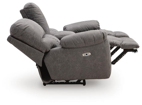 Bakerstein Galaxy Power Reclining Loveseat with Console by Ashley at Eve Furniture