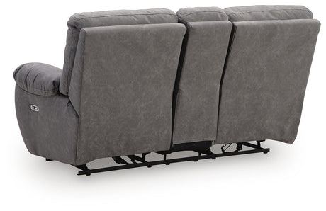 Bakerstein Galaxy Power Reclining Loveseat with Console by Ashley at Eve Furniture