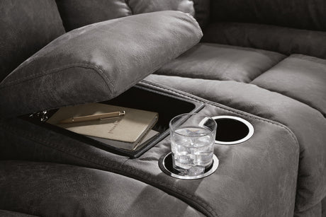 Bakerstein Galaxy Power Reclining Loveseat with Console by Ashley at Eve Furniture