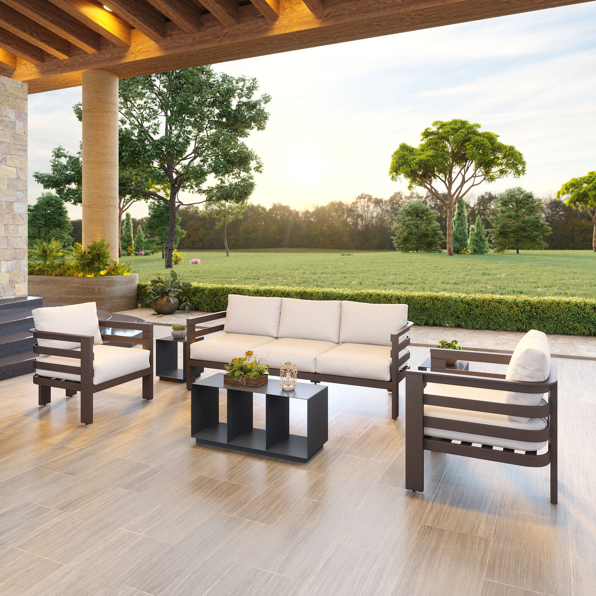 Bal Harbor White Outdoor Armchair by Zuomod at Eve Furniture