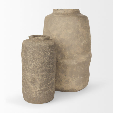 Bala Large Gray Paper Mache Vase by Mercana at Eve Furniture