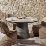 Balboa Outdoor Dining Table, Veined White Marble By Fourhands by Four Hands at Eve Furniture