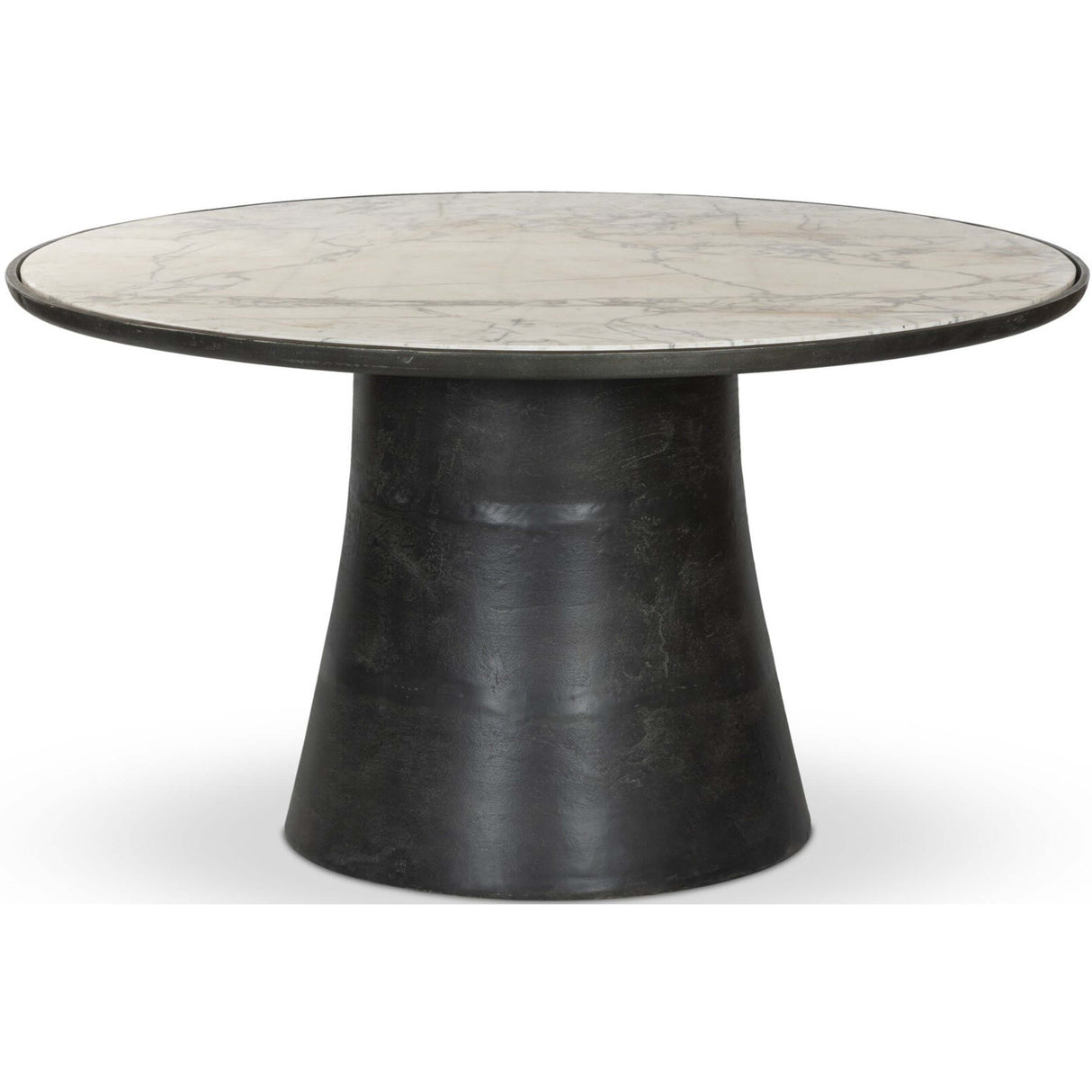 Balboa Outdoor Dining Table, Veined White Marble By Fourhands by Four Hands at Eve Furniture