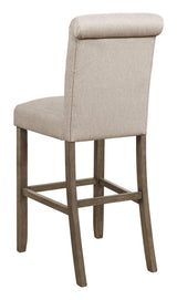 Balboa Beige/Rustic Brown Tufted Back Bar Stools, Set of 2