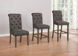 Balboa Gray/Rustic Brown Tufted Back Bar Stools, Set of 2