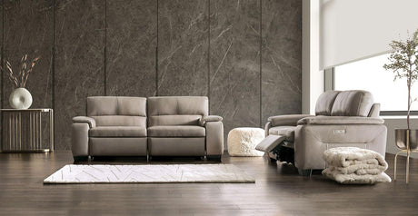 Balderico Taupe Power Reclining Loveseat by Furniture of America at Eve Furniture
