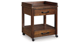 Baldridge Rustic Brown Printer Stand by Ashley at Eve Furniture