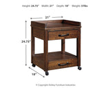 Baldridge Rustic Brown Printer Stand by ASHLEY FURNITURE at Eve Furniture